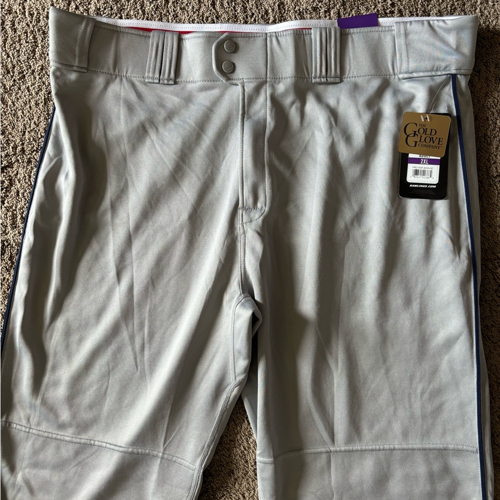 Rawlings Semi-Relaxed Fit Baseball Pants Men's Size 2XL Gray